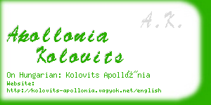 apollonia kolovits business card